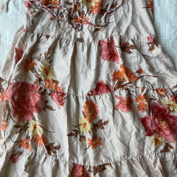 Unsubscribed Heathered Rose Washable Silk Asymmetrical Maxi Dress Size 10 - Picture 5 of 7